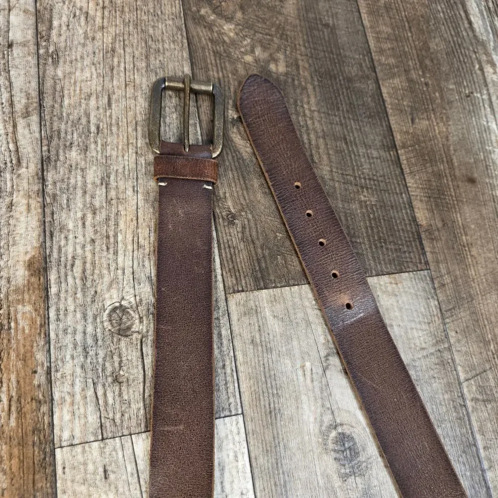 Vintage Brown Genuine Leather Belt Vintage Distressed Western Workwear Size 40